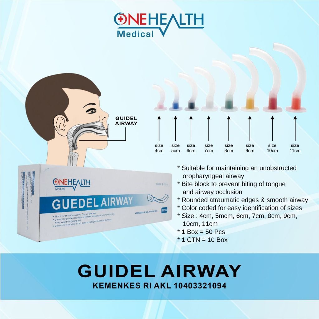 Jual Onehealth Guedel Airway / Oropharyngeal Airway / Guedel / Guidel ...