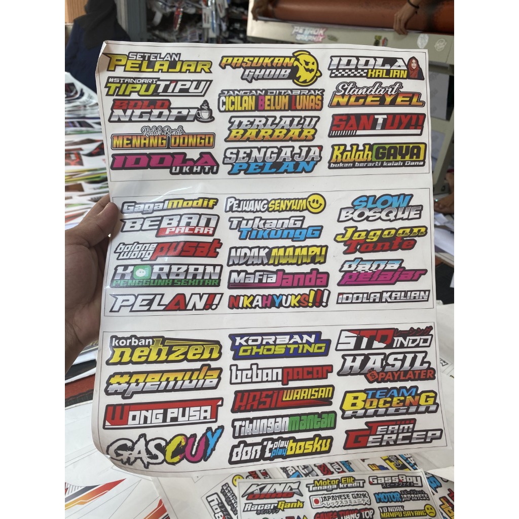 Jual STIKER KATA KATA SETELAN PELAJAR / STIKER PACK KATA KATA GAGAL ...
