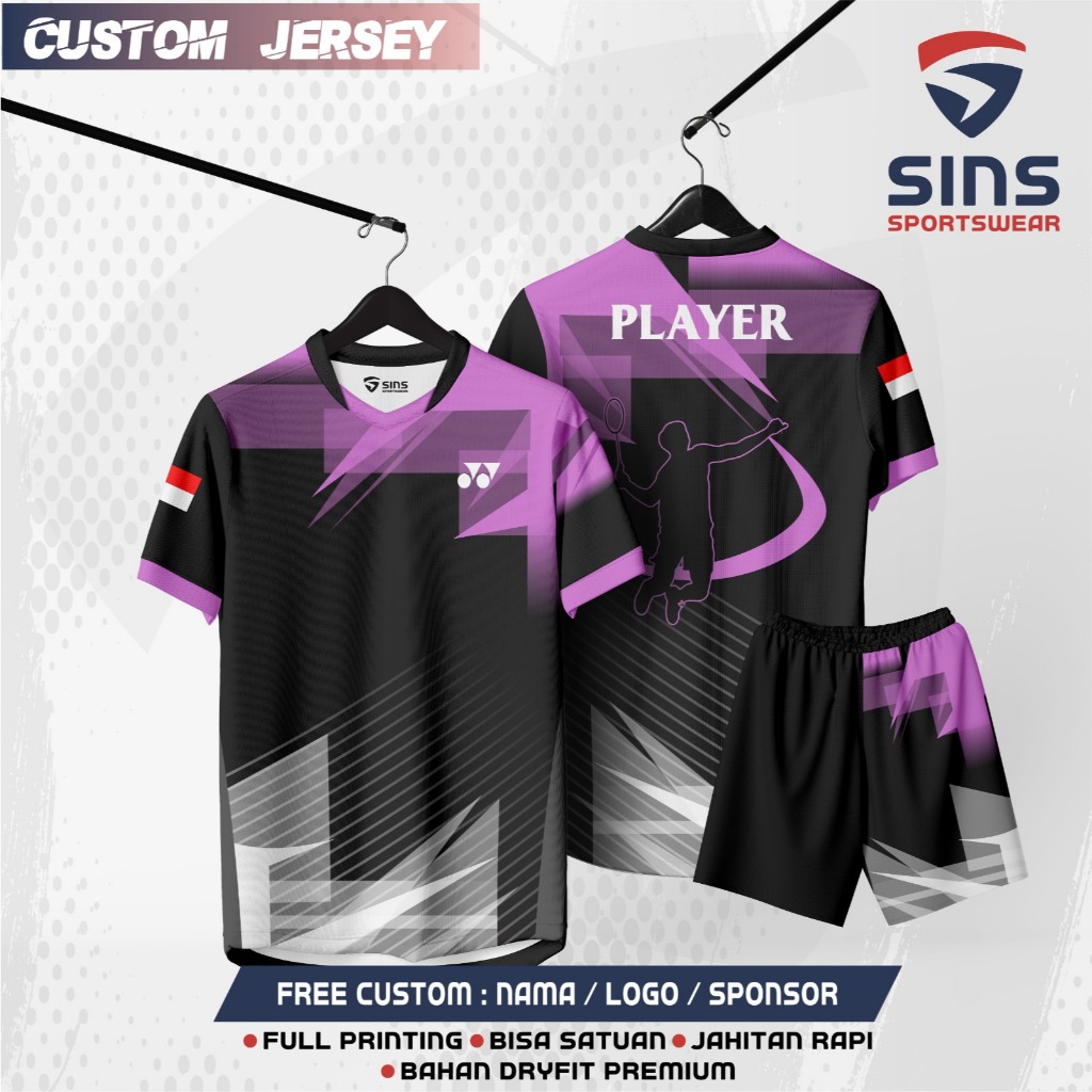Jual Jersey Badminton, Bulutangkis, Voly, Futsal Full Printing SSR