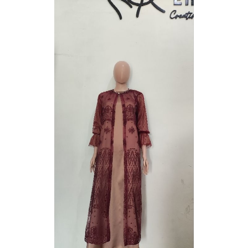 Jual KAIA Dress Raya Collection EllsCouture Outer Brokat Premium ...