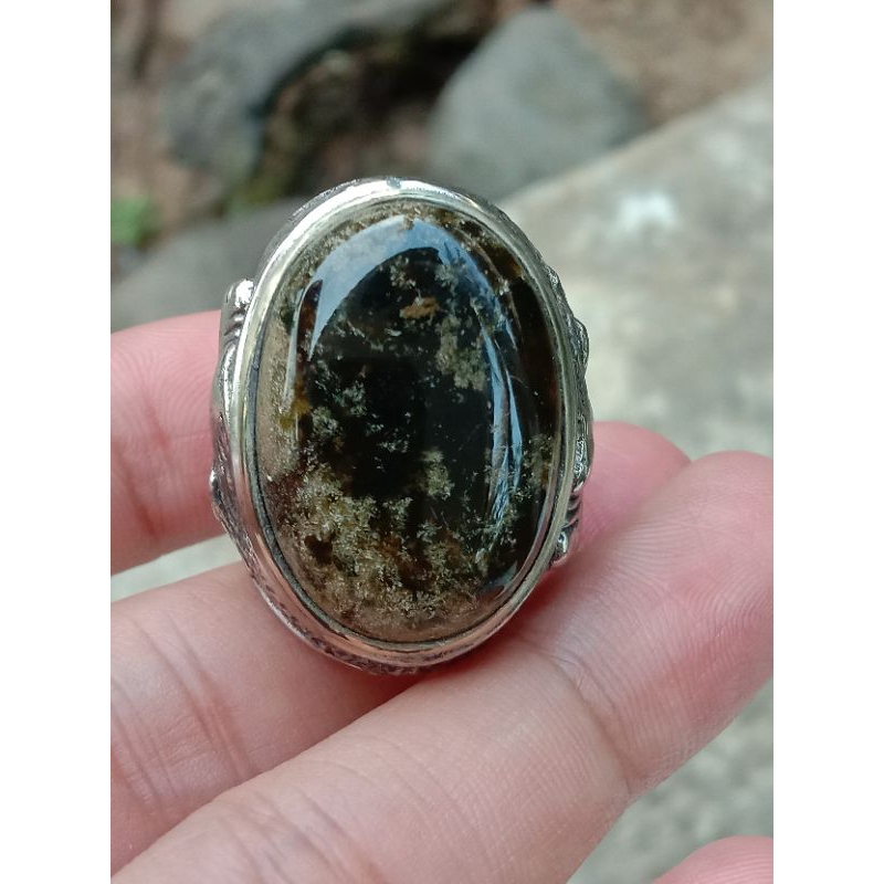 Jual Cincin Batu Akik Garut Ijo Lumut Cincau Shopee Indonesia