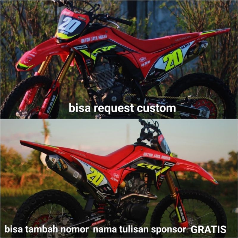 Jual Stiker Decal CRF KLX Dtracker WR Full Body Kombinasi Nomor Nama Request Custom Shopee