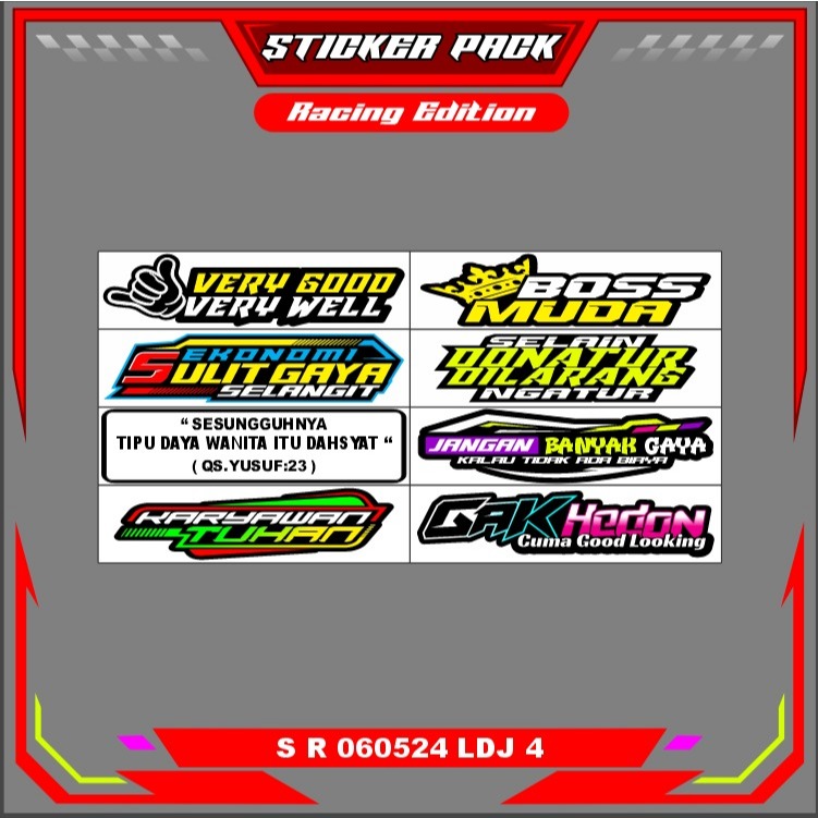 Jual Stiker Sticker Setiker Setikker Racing Pack Helm Helmet Helem Boss ...