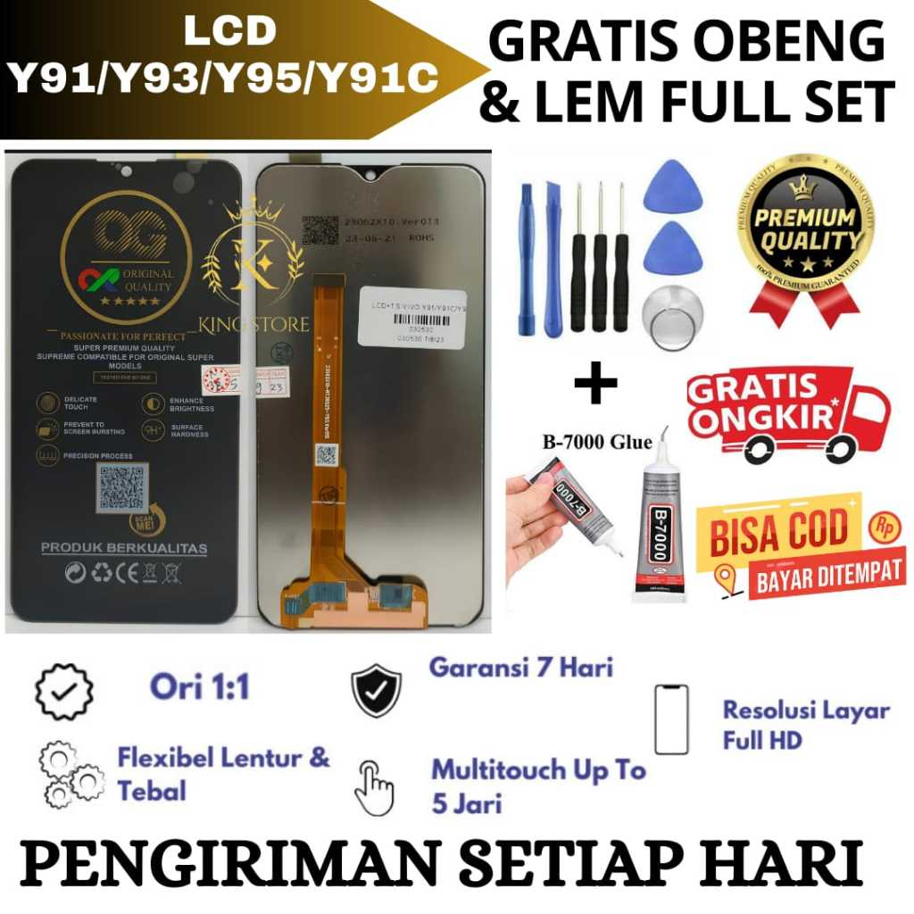 Jual Lcd Touchscreen Vivo Y91/Y91C/Y93/Y95 Original Full Set / Lcd ...