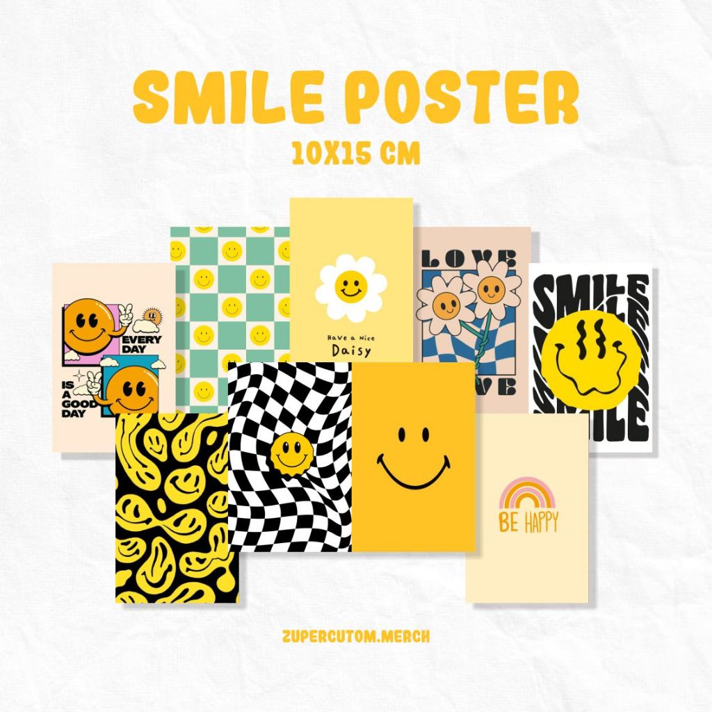 Jual POSTER SMILE Aesthetic | 9PCS Poster 4R | Poster aesthetic ...