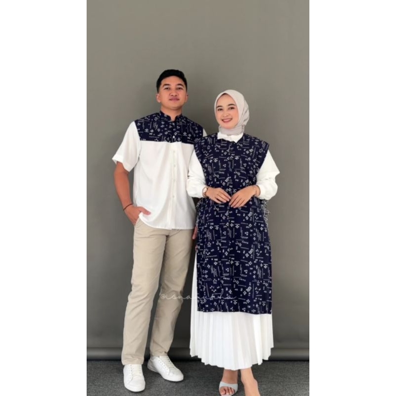 Jual Anandini Batik Couple || Set Couple Rompi Batik dan Kemeja Batik ...