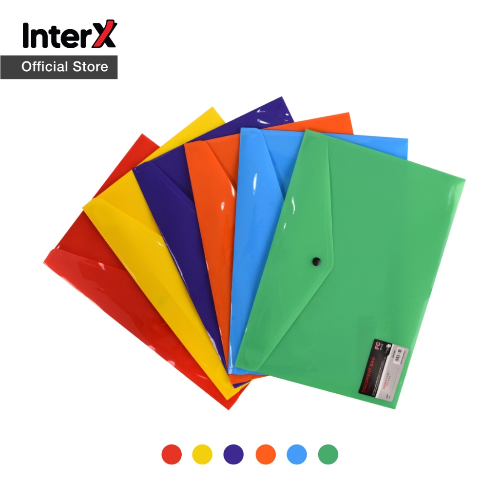 Jual InterX Folder Button File Bag F4 - Map Kancing Warna Opaque Folio ...