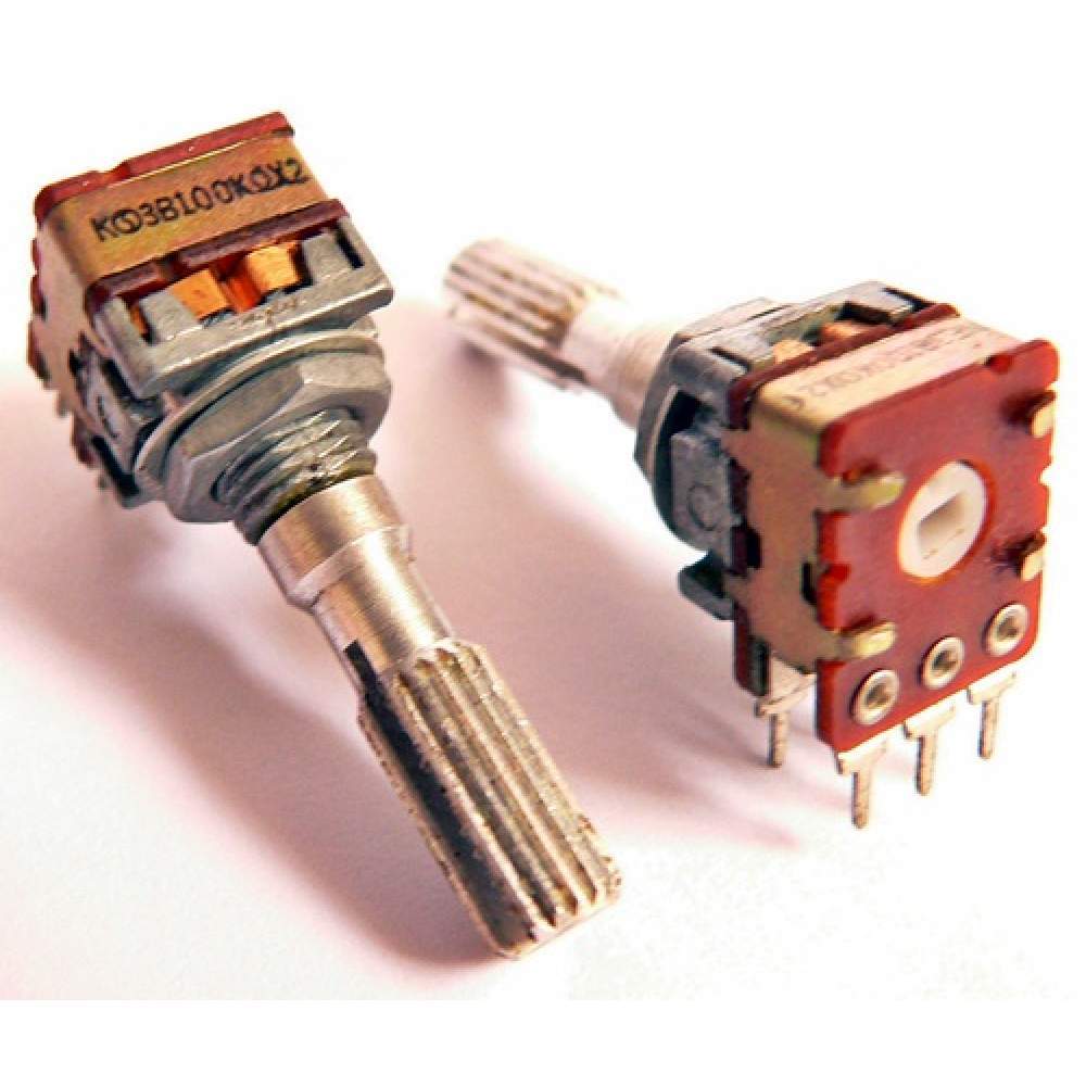 Jual B100kx2 Center Click Stereo Potentiometer R12 Square potensio