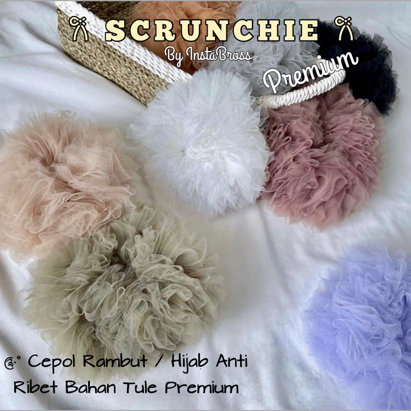 Jual SCRUNCHIE TULLE PREMIUM | SCRUNCHIE TILE WARNA UK MEDIUM 20 CM ...