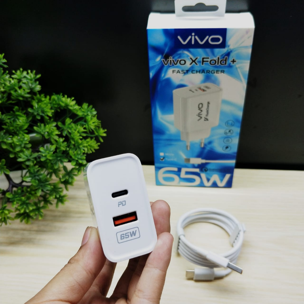 CHARGER VIVO 65W FAST CHARGING QC VIVO X FOLD Charger PD Fast  Charging Adaptor Type-C