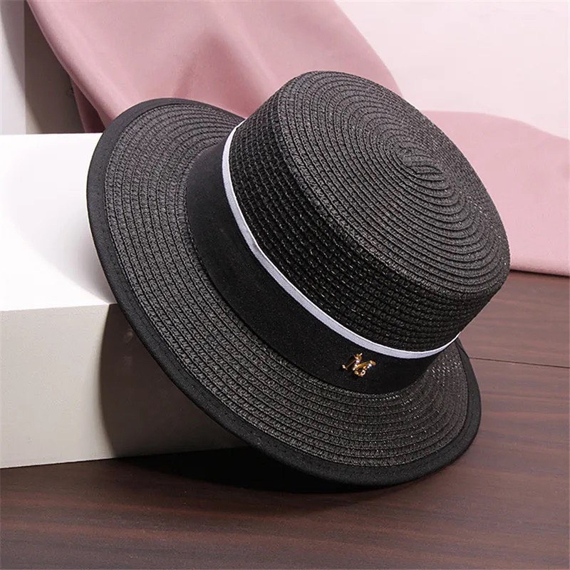 Jual Marie Black Boater Hat Topi pantai warna hitam | Shopee Indonesia