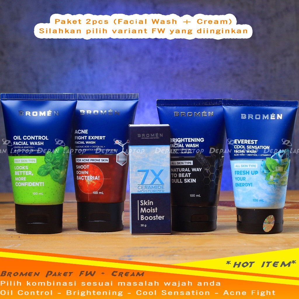Jual Paket Simple Bromen Sabun Wajah Facial Wash dan Cream Moisturizer ...