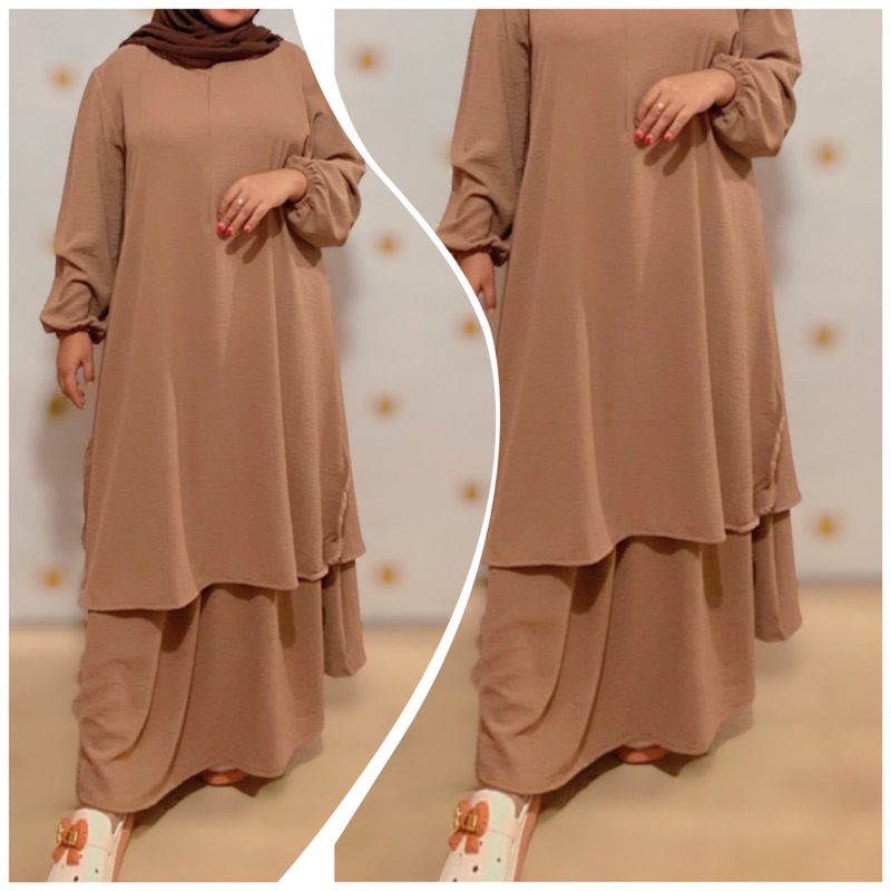 Jual Gamis Hameda One Set | Setelan Wanita Rok Dan Tunik Tanpa Hijab ...
