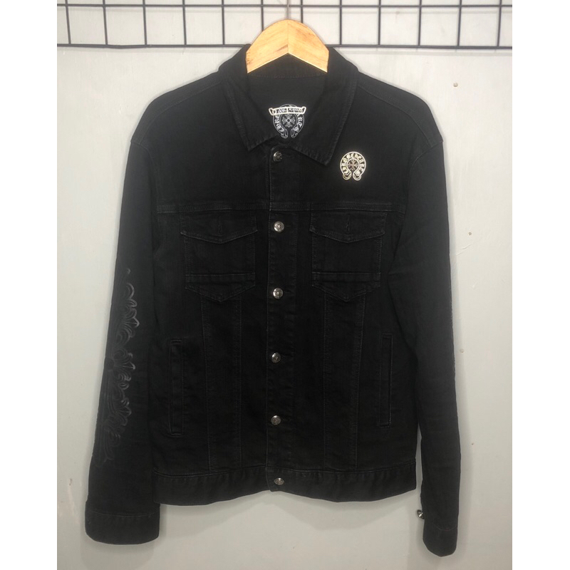 Jual Chrome Hearts Denim Jacket Black On Black | Shopee Indonesia