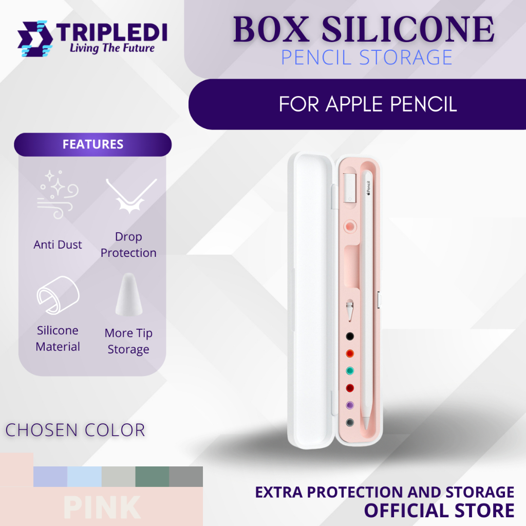 Jual TRIPLEDI Apple Pencil Gen 1 2 Soft Silicone Box Storage