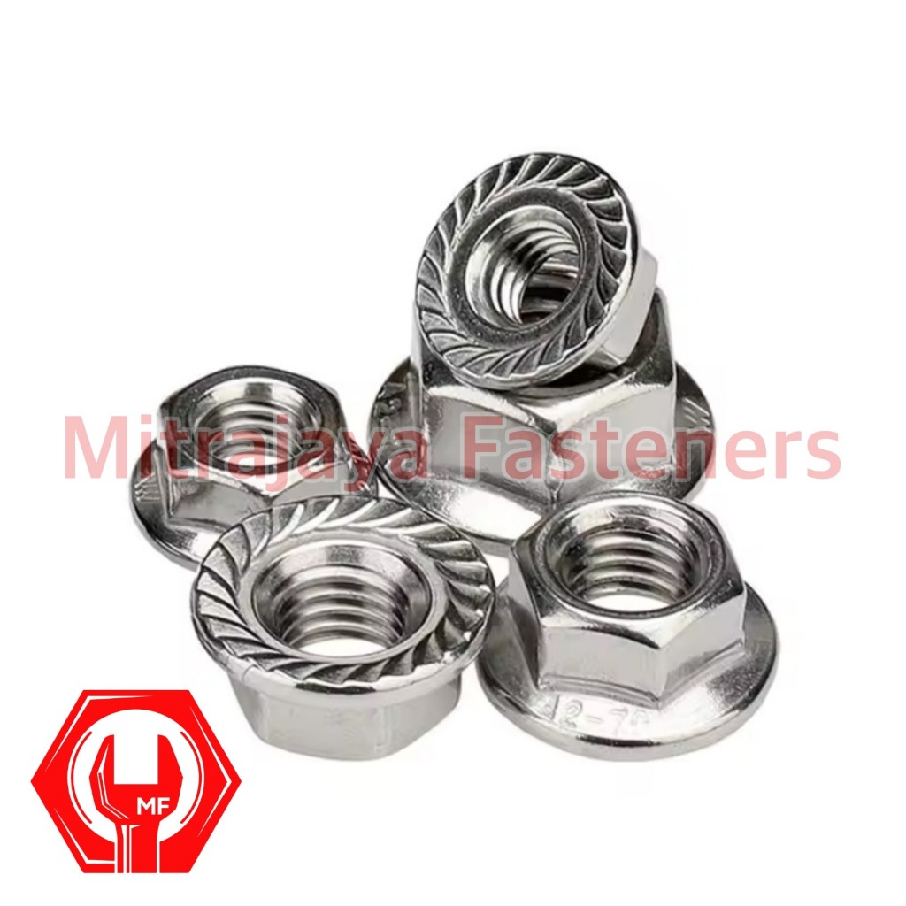 Jual Mur Flange Nut M14 Drat Halus P1 5 Stainless Steel 304 Shopee Indonesia