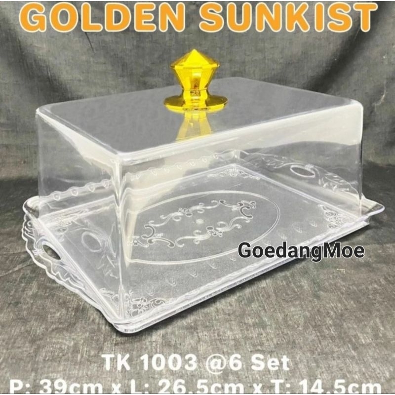 Jual GOLDEN SUNKIST Tempat kue roti plastik arcylic akrilik persegi ...