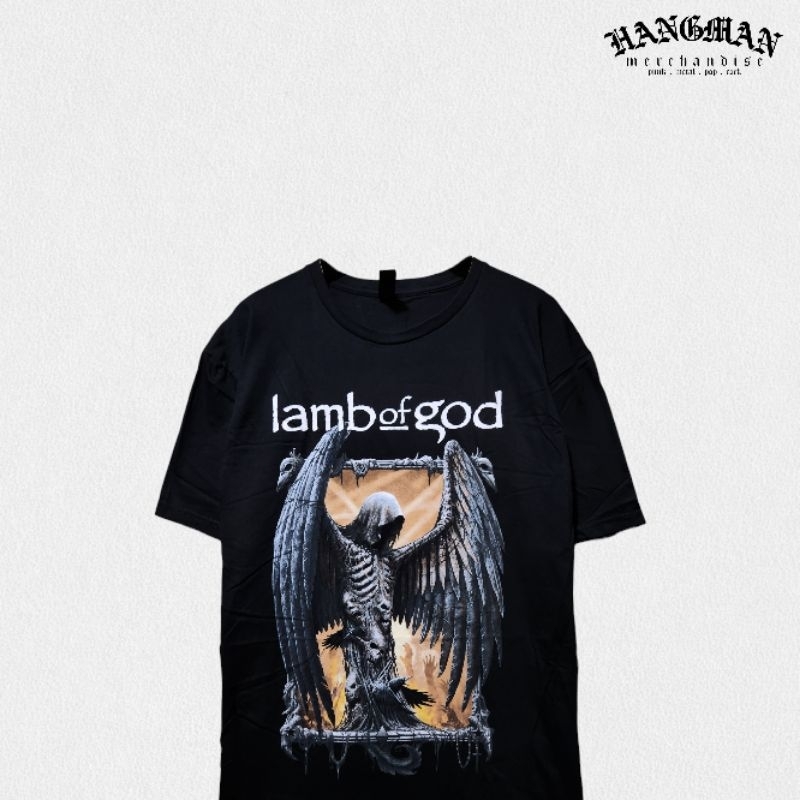 100% Cotton Metal T-shirt XL Lamb Of God 'Winged Death' T-Shirt - Black Band Tee In Extra Large Metal Music T-shirt XL - Foto 9