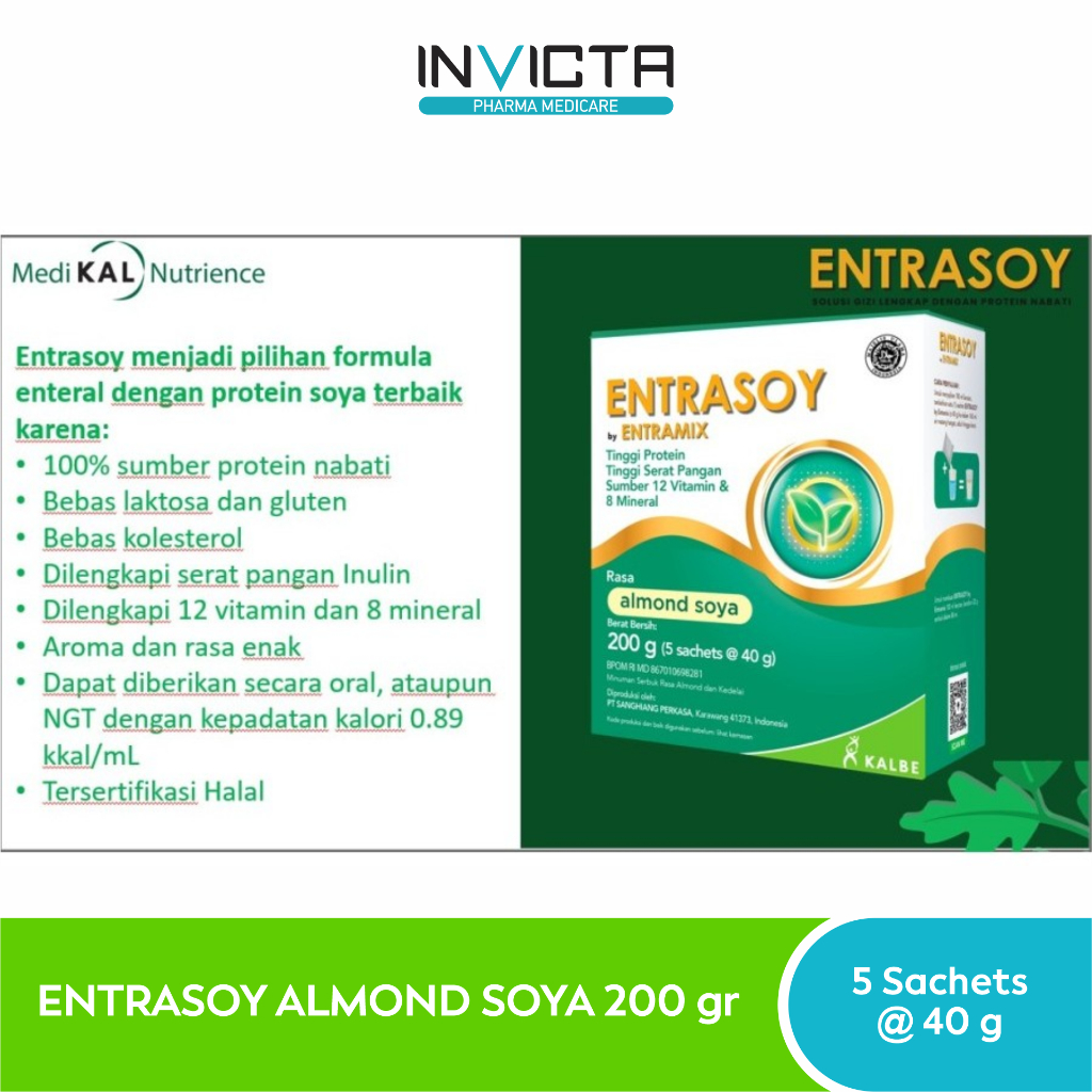 Jual Entrasoy Almond Soya Entramix (Susu Tinggi Protein Dewasa) - 200 ...