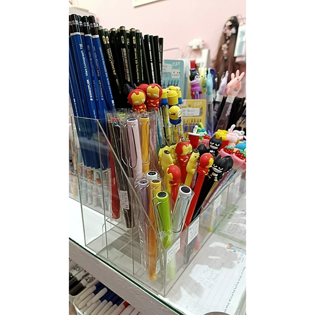 Jual Display rak pulpen 3 tingkat/tempat spidol akrilik | Shopee Indonesia