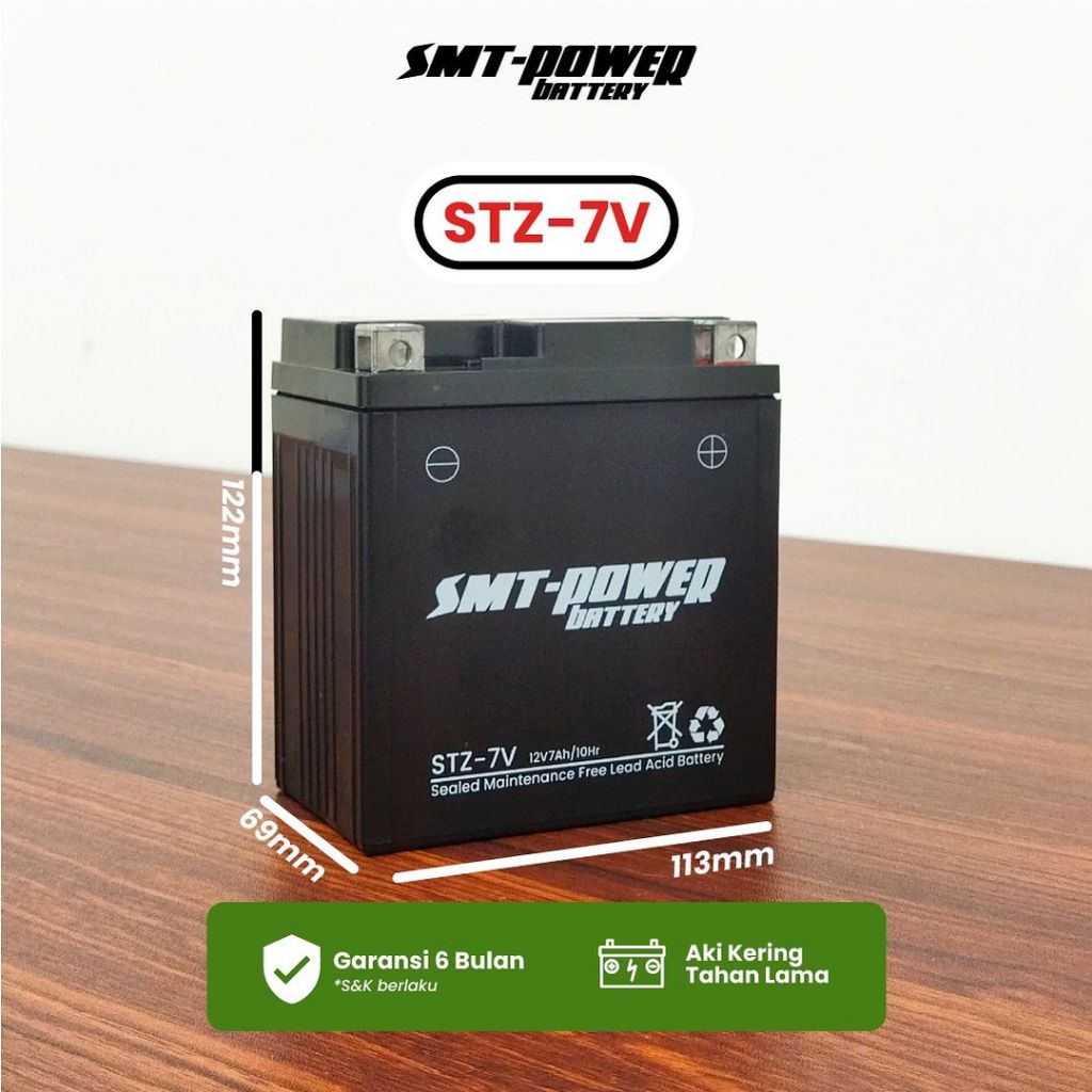 Jual Baterai Motor SMTPower STZ 7V 12V 7AH 10hr. Aki Battery SMT ...
