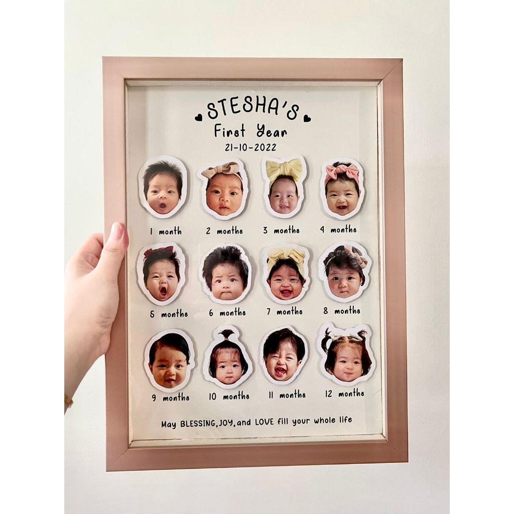 Jual [PREMIUM FRAME] 3D Baby Milestone Frame | Baby Frame Aesthetic ...
