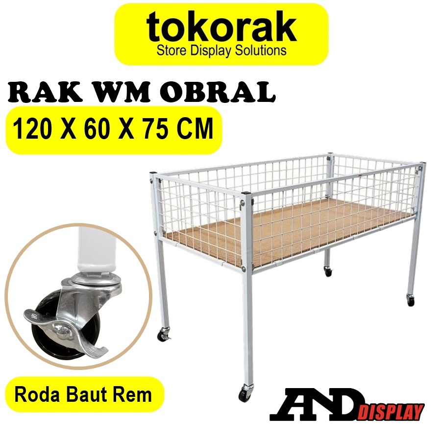 Jual RAK OBRAL WIREMESH 60X120CM BOX WAGON KERANJANG SERBAGUNA MURAH ...