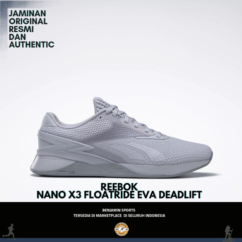 Sepatu Gym pria Reebok nano X3 crosfit the best shoes for training  Grey cloud - Main Image