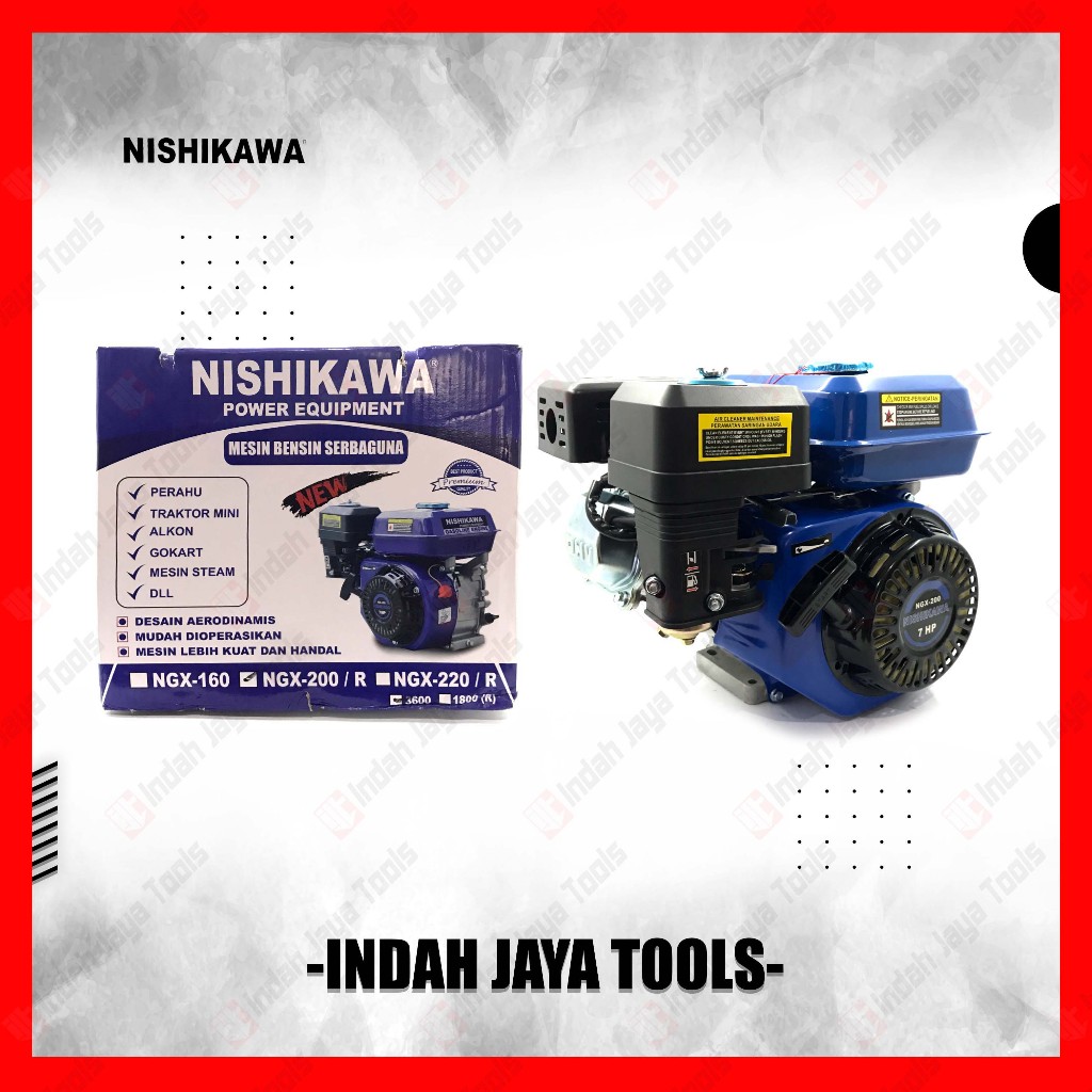 NISHIKAWA NGX-200 Engine Bensin Gasoline 7 HP Penggerak Motor 4 Tak