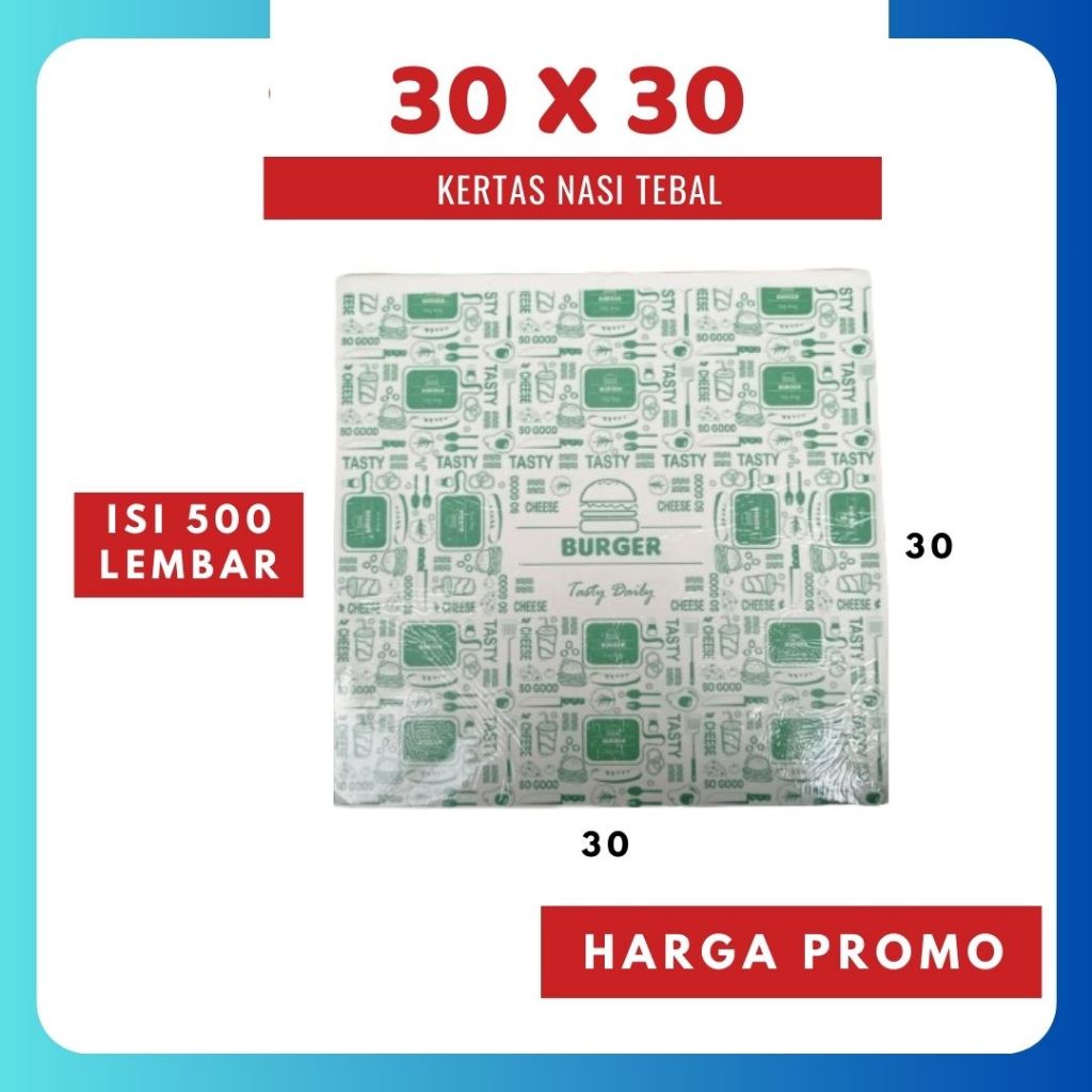 Jual KERTAS NASI KFC 30x30 Foodgrade Padang Paper | Rice Printing ...