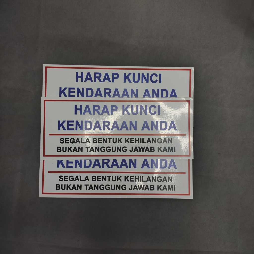 Jual STIKER TANDA LABEL HARAP KUNCI KENDARAAN ANDA | Shopee Indonesia