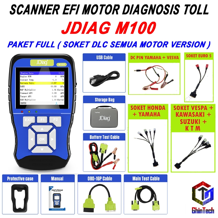 Jual JDiag M100 Motor Scanner Function Diagnostic Tool Diagnosis M 100 ...
