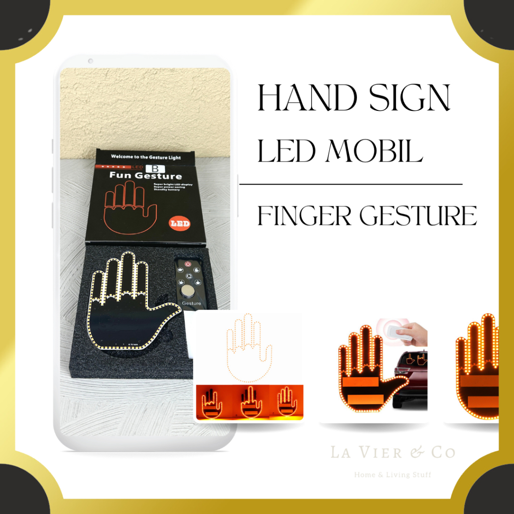 Jual Lavier LED Lampu mobil middle finger light finger gesture variasi ...