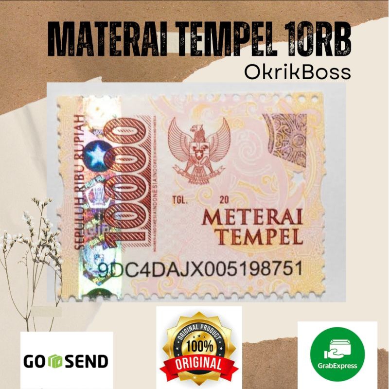 Jual Meterai Asli 10000 / tempel Rp10000 Original | Shopee Indonesia