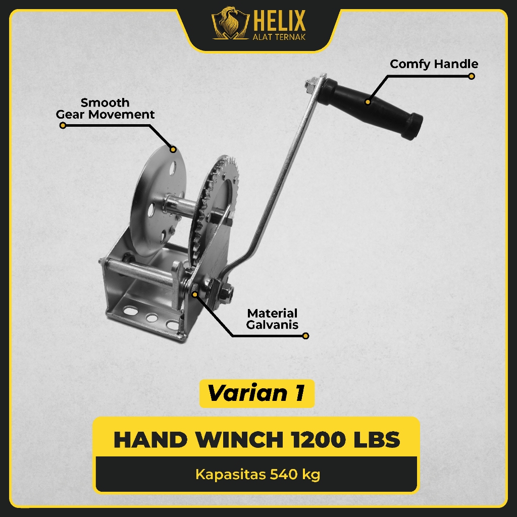 Jual Hand Winch 1200 LBS 540 kg Boat Kerekan Tangan Katrol Manual ...