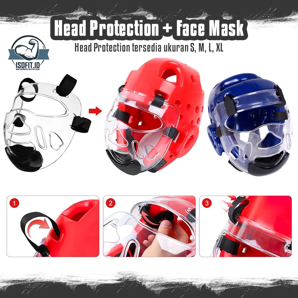 Jual Isofit Taekwondo Head Protection + Face Mask / Pelindung Kepala ...
