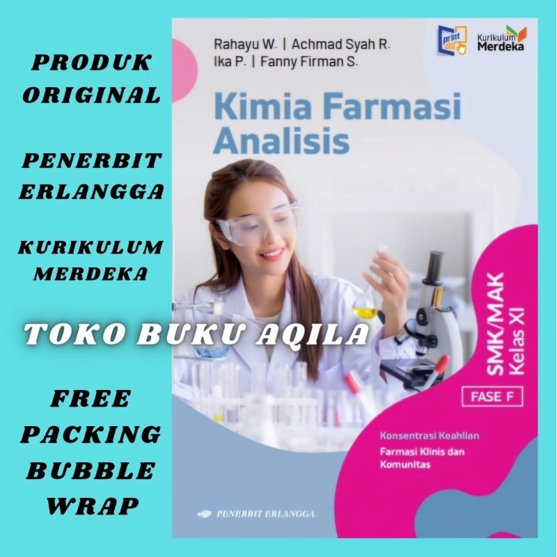 Jual Buku Kimia Farmasi Analisis Kelas 11 XI / 2 SMK Erlangga Kurikulum ...