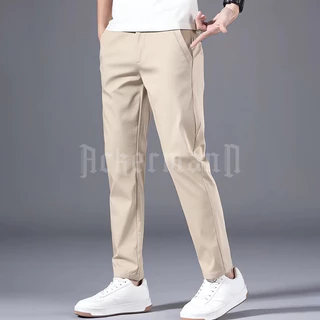 Ackermann - Chino Long Pants Cream Celana Panjang Pria Slimfit 100cm Katun Stretch Premium
