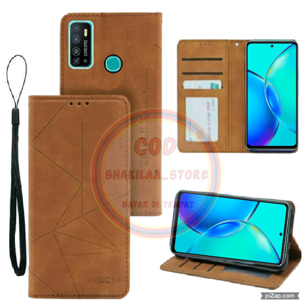 Jual CASE HP INFINIX HOT PLAY MOTIF MAGNET KULIT CASING DOMPET