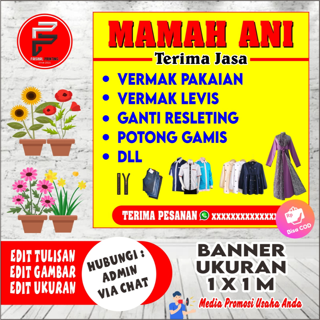 Jual Spanduk Vermak Jahit / Banner Penjahit / Spanduk Permak / Banner ...