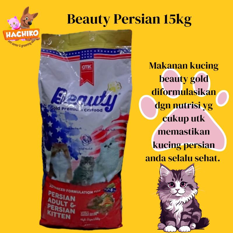 Jual Makanan Kucing Beauty Gold Persian Adult & Kitten 15Kg/Makanan ...