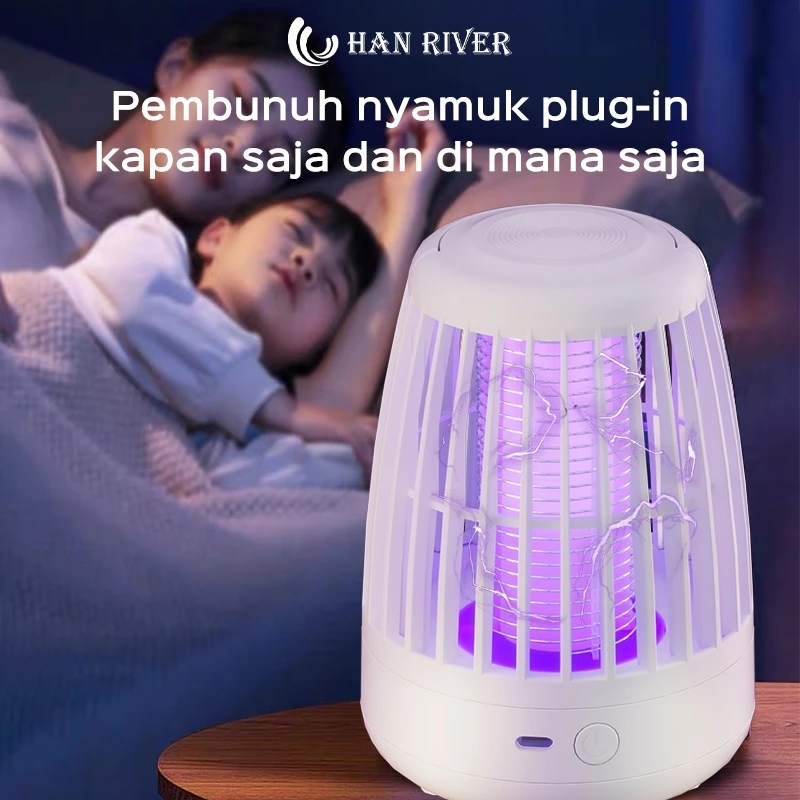 HAN RIVER lampu pembasmi nyamuk multifungsi dengan kabel Type-C dan sikat pembersih