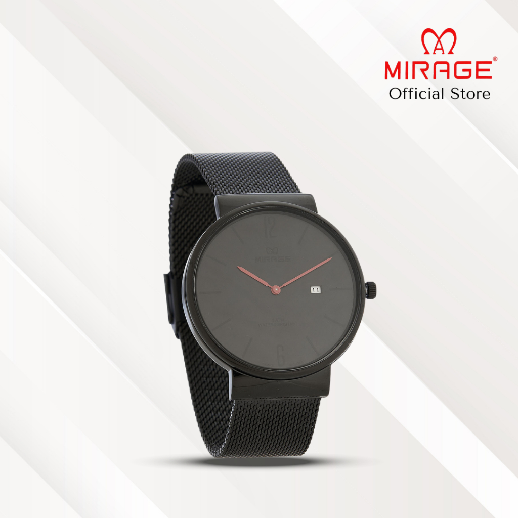 Jual Mirage Jam Tangan Pria Analog 2 Jarum 8624 M Full Black Original ...