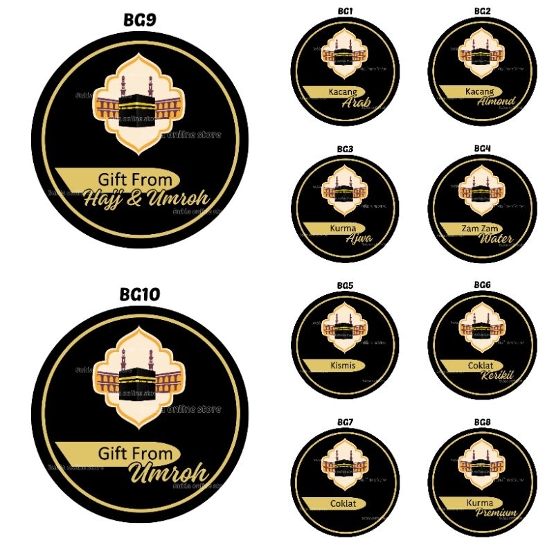 Jual Stiker / hangtag Gift From Hajj & Umroh Black Gold Series Sticker ...