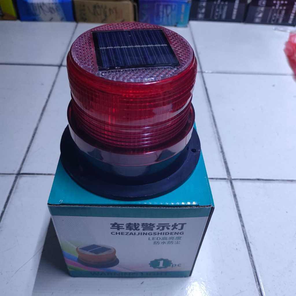 Jual LAMPU ROTARI WARNING LAMP ROTARY LIGHT SOLAR MINI TENAGA SURYA yg ...