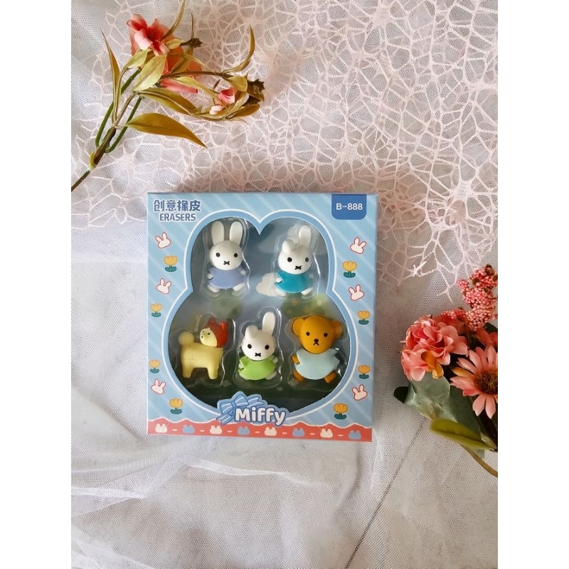Jual Cute Miffy Rabbit-Bunny Erasers Set Box / Penghapus lucu kelinci ...