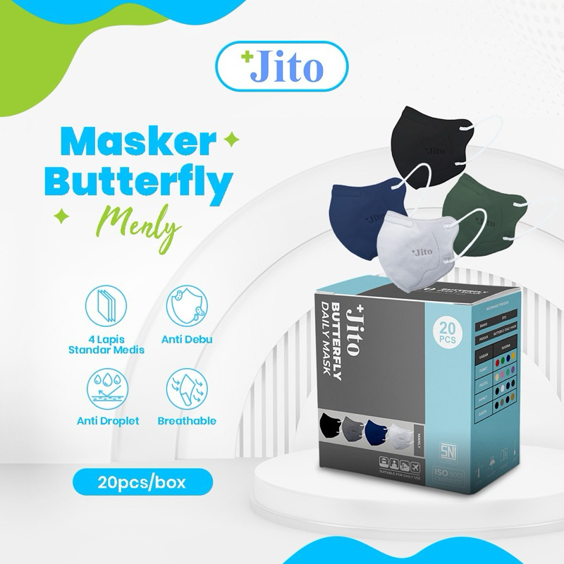 Jual JITO Masker Duckbill Butterfly Menly 4 Ply Disposale Face Mask 1 ...