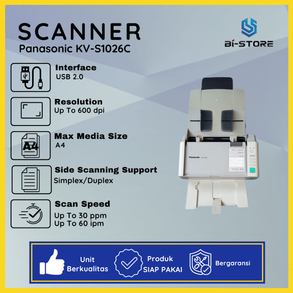 Jual Scanner F4 Panasonic KVS1026C Support Folio F4 Legal Speed 30 PPM