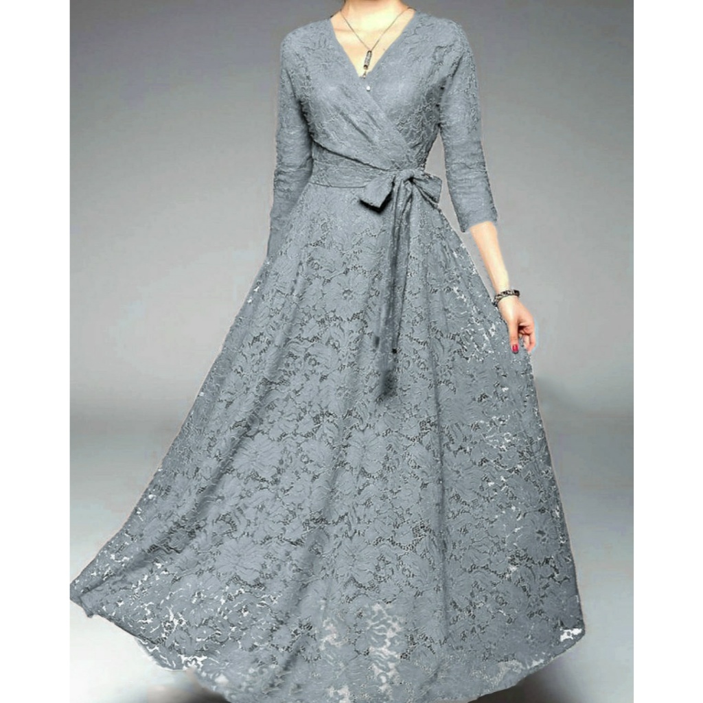 Jual Maxi wanita brukat panjang model terbaru dan casual mewah kekinian  wanita Dress Baju Pesta Midi Formal Kondangan Gaun Natal Icha