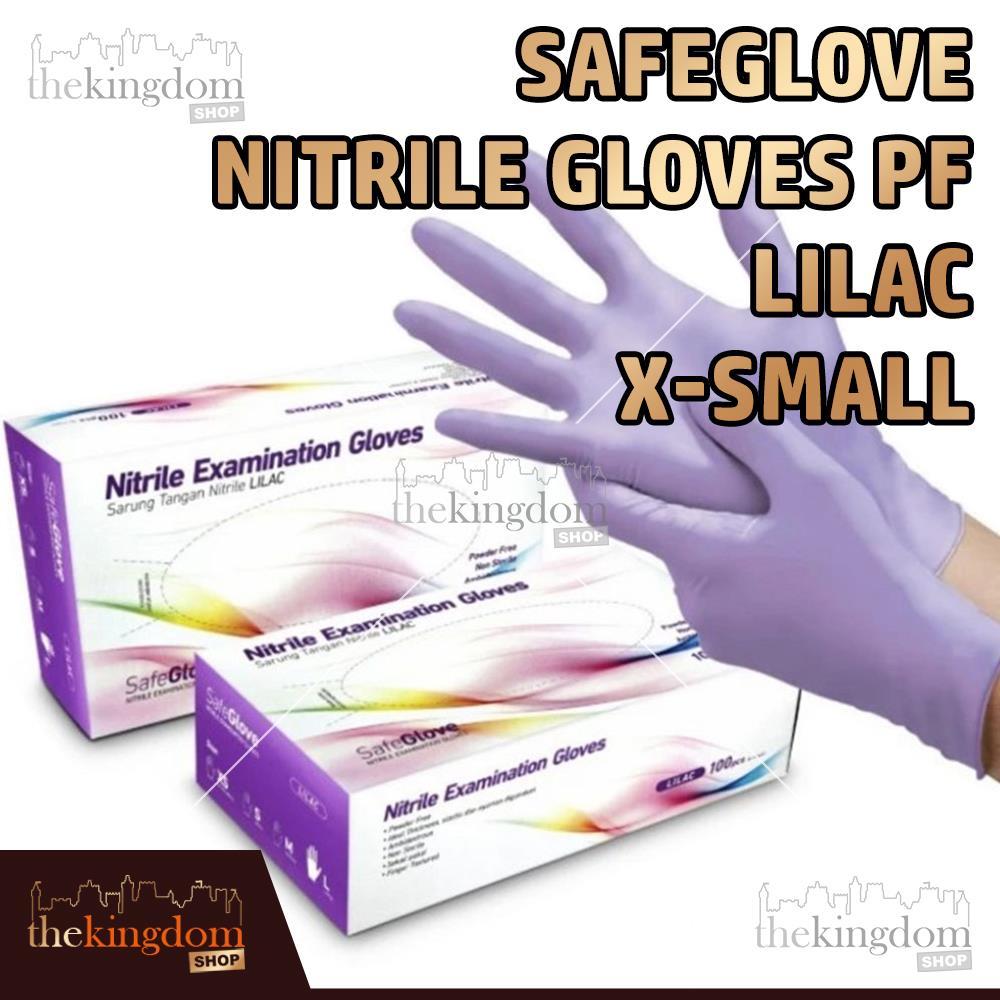 SafeGlove Nitrile Gloves PF Powder Free Black Lilac 100 Sarung Tangan